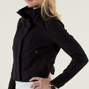 Lululemon Seize The Day Cropped Moto Style Jacket Size 8 Black